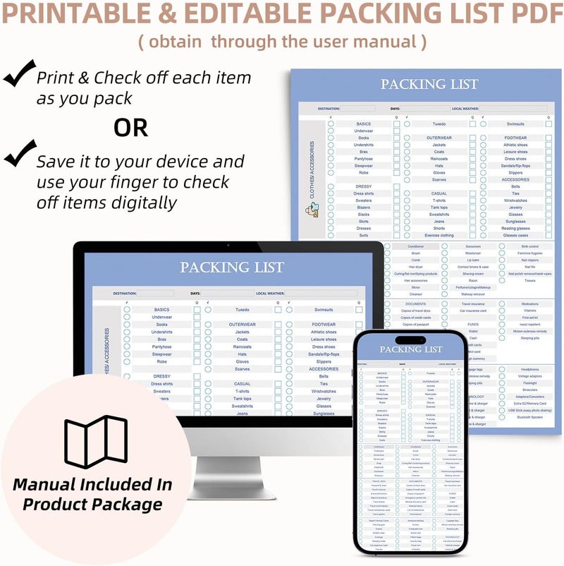 BAGAIL 9 Set Packing Cubes with Packing List Luggage Packing Organizers for Travel Accessories - Image 3